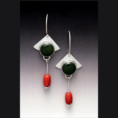 MB-E405 Earrings Temple Jade $240 at Hunter Wolff Gallery